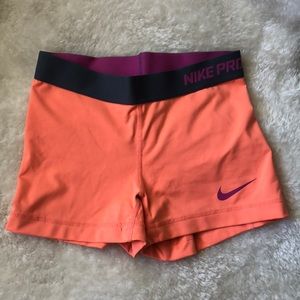 Nike Pro Dri Fit Spandex Shorts - Peach - XS